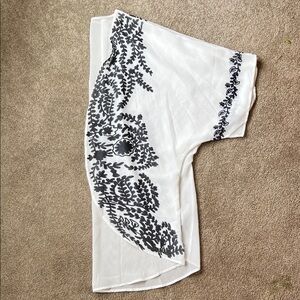 White and Black Floral Sarong